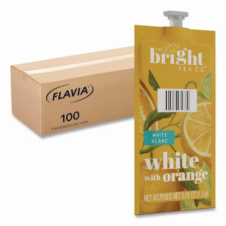 Flavia Tea Flavia Pouches, White with Orange, Pouch, White Tea, 0.05 oz, 100 PK 48024